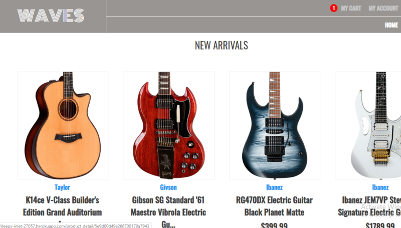 Waves, Ecommerce guitar selling site